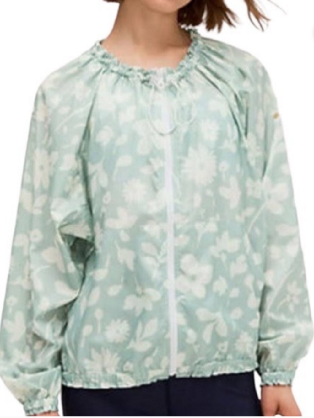 Kate Spade Lightweight Floral Splash Windbreaker Activewear Jacket, Size L, NWT
